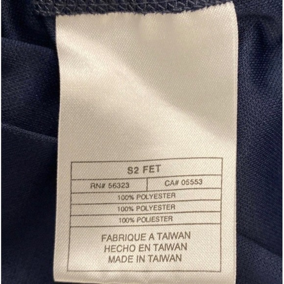 VTG Nike Dri-Fit Shirt Unisex L Navy Blue SS V-neck Mesh Performance Workout Y2K - Picture 8 of 12